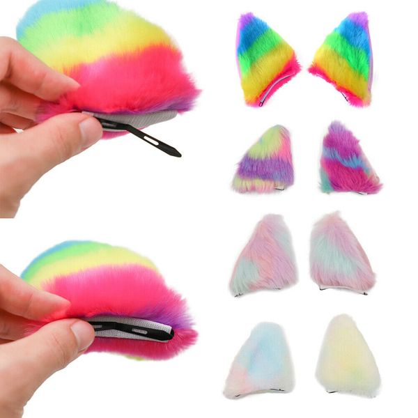 

пушистый косплей halloween party cat искусственный мех лисы уши костюм шпилька для волос, Black;brown