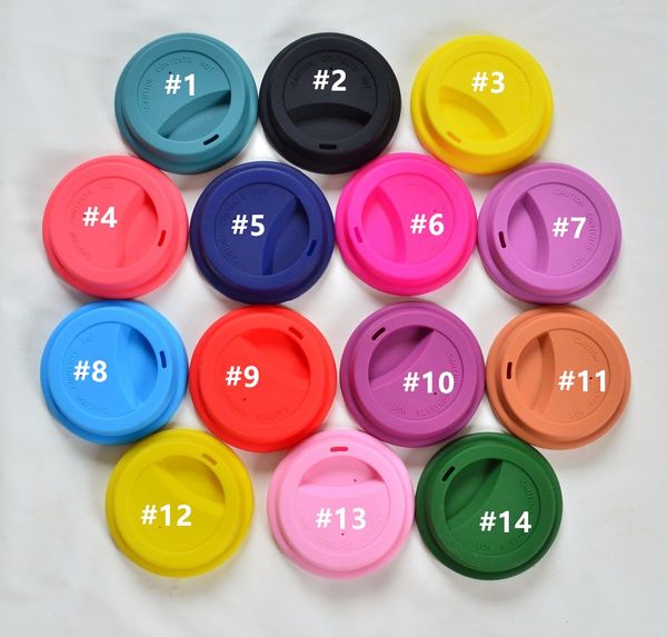 

9cm silicone cup lids creative mug cover food grade reusable tea coffee cup lid anti-dust airtight seal cover for 12oz/16oz cups
