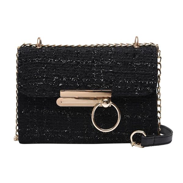 

сплошной цвет небольшой квадратный мешок хлопок кожа сумка кошельки и телефон сумки bolsa feminina цепи hasp сумки для женщин 2020