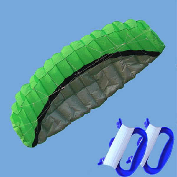 

новый 1pc 2,5м дважды линия solid pattern параплан soft сорта kite для детей лучший подарок игрушки спорт пляж парашют stunt kites