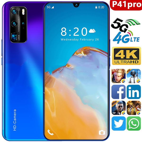

cross-border explosion p41pro fingerprint 8 + 256g large memory mobile phone factory oem wholesale android smartphone