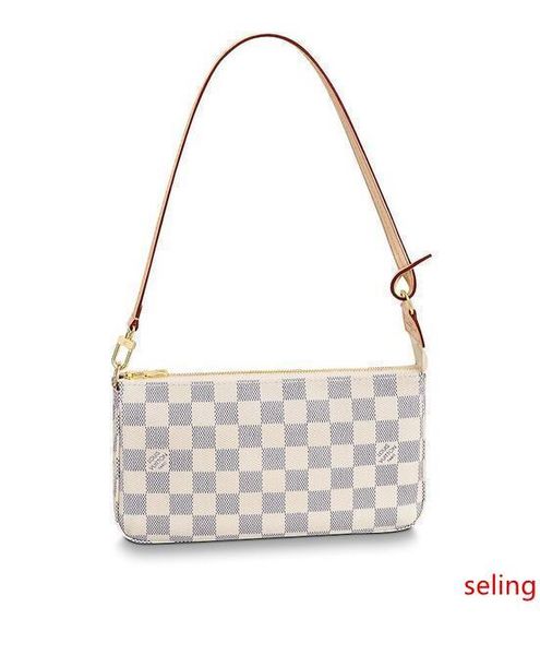 

n41207 pochette accessoires women real leather long wallet chain wallets compact purse clutches evening key card holders