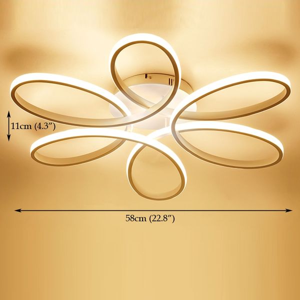 O diodo emissor de luz floral simples moderno da forma de EverFlower semi ilumina a luz de teto da montagem com revestimento pintado 75W máximo