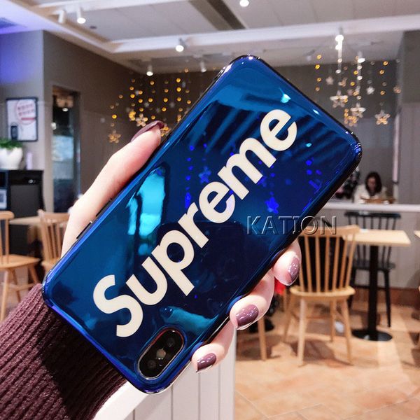 

Nice de igner phone ca e up fa hion brand clone phone ca e with airbag lanyard anti fall for iphone x 8 7 6 plu blue ray cover