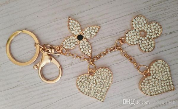 

fashion diamond keychain key chain accessories tassel keyring pattern car keychain jewelry bag charm, Silver