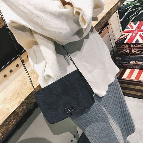 

2019 women wool hasp handbag fashion cross body chain bags fashion new designer solid color small shoulder bags sac a main #40