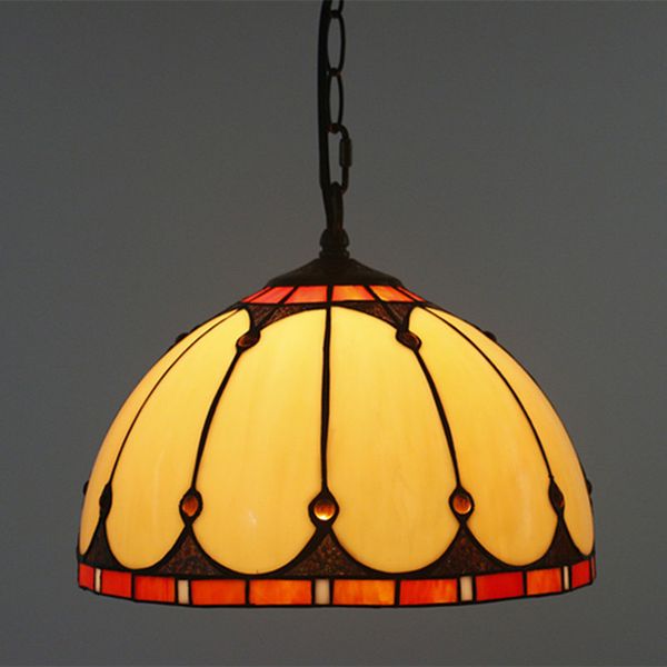 

european creative retro glass hang lamp living room bedroom art tiffany stained glass lustre nordic restaurant pendant light dia30cm