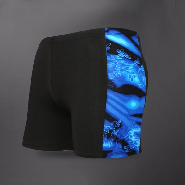 

men's quick-drying boxer trunks beach pool home leisure swim trunks, Black;white
