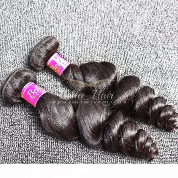 

самое лучшее продавая 4шт много 9а выдвижения волос 10-24 дюймов естественный черный цвет волнистые сыпучие волна перуанский человеческих во, Black