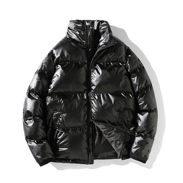 

winter jackets and coats men bright color japanese streetwear thicken warm plus parka men overcoat padded windbreaker jacket, Black
