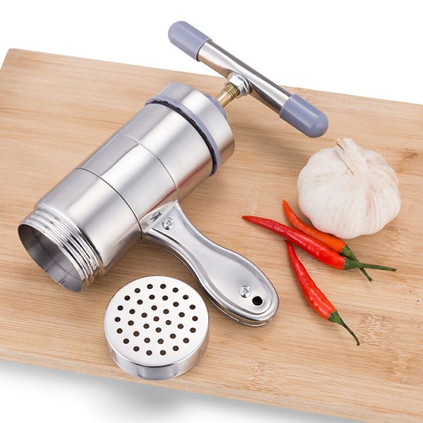 

stainless steel manual noodle & pasta maker press spaghetti kitchen tool w/mould household manual pasta machine