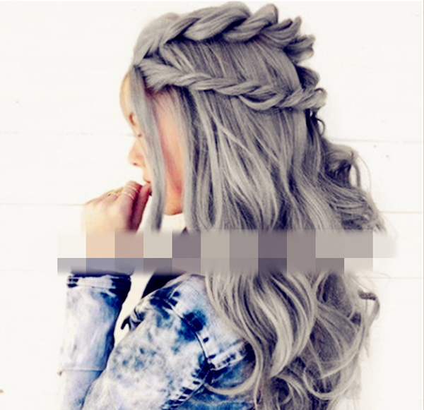 

direct selling ladies europe and america wigs wigs harajuku smoke gray in the long curly hair chemical fiber hair wigs wholesale, Black