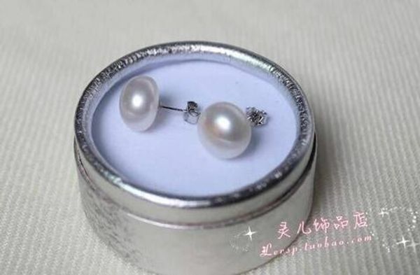 

elegante par de 12-13mm mar del sur plana pendiente de la perla 925 s, White