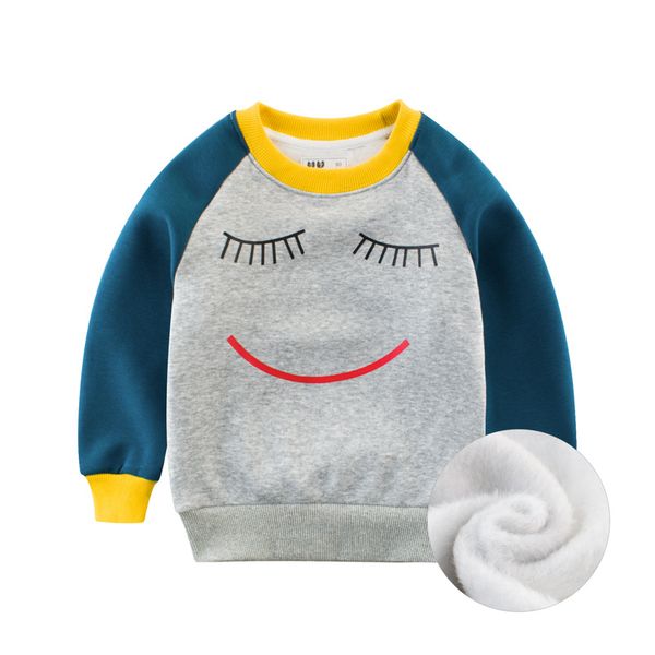 

2019 winter thick keep warm sweatshirt kids cotton boys girls print 3d eye casual spring toddler clothes children clothing, Black