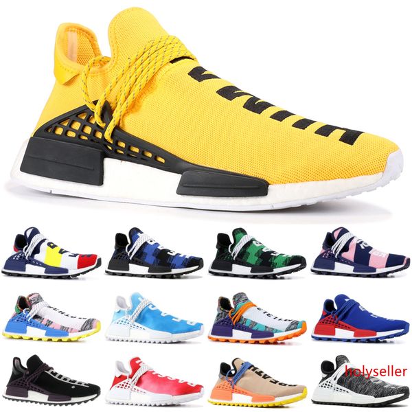

nmd human race mens running shoes pharrell williams pw hu holi pale nude solar pack orange bbc green plaid women designer shoes