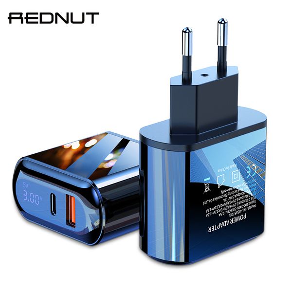 

rednut quick charger 3.0 usb charger eu wall mobile phone charger adapter for iphone 7 8 qc3.0 fast charging for samsung xiaomi