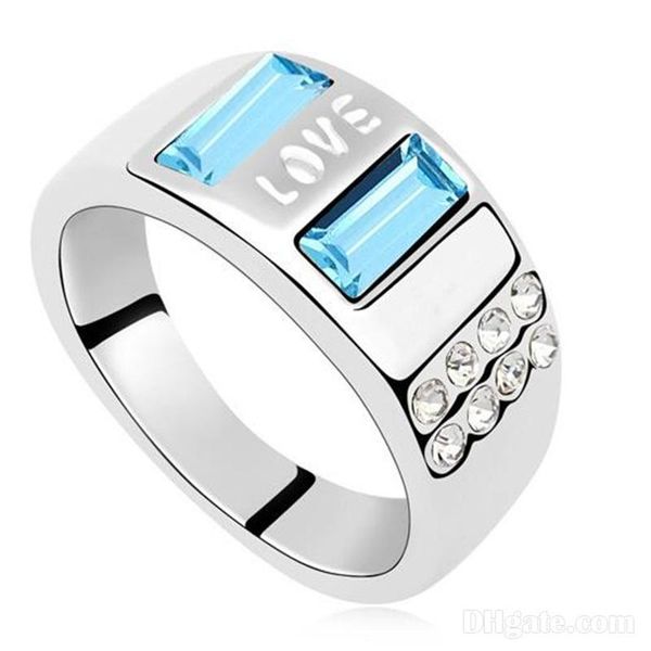 

три каменных кольца мода шарм ювелирных кристаллов из элементов swarovski обручальных колец для женщин свадебное белый позолоченные 13155, Golden;silver