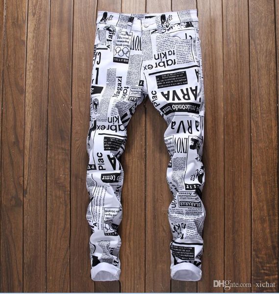 

корея большой размер джинсы мужские 3d стерео эластичные цифровой печати джинсы джинсовые брюки белые случайные streight джинсы ноги свободн, Blue