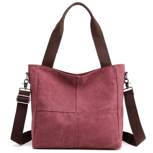 

women style solid zipper bags literary simple messenger bag canvas bag shoulder pink