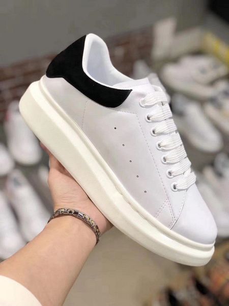 

Black velvet platform neaker men women ca ual hoe flat dre hoe white leather platform hoe in over ized rubber ole