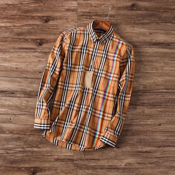 

20ss новый роскошный бренд bur classic plaid rainbow shirt дизайнерские футболки с длинным рукавом весна тройник дышащий жилет уличная наруж, White