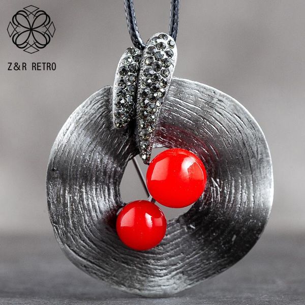 

vintage jewelry long necklace for women color leaf pendant plant beads rope suspension rope chains choker wholesale alloy 2020, Silver