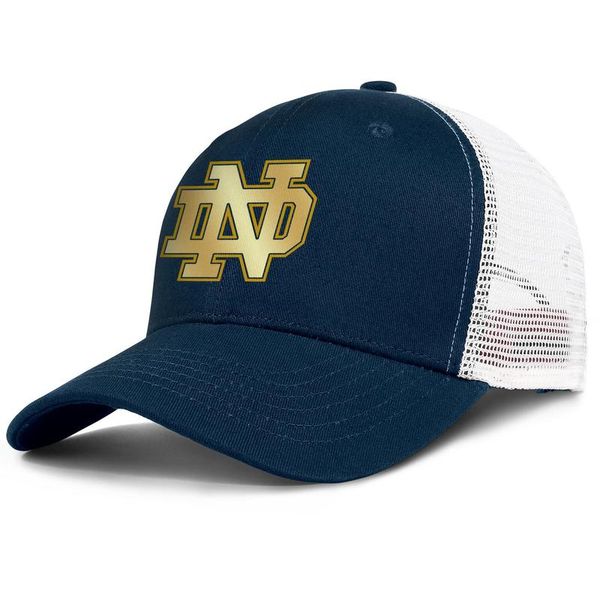 

notre dame fighting irish football logo golden mens and womens adjustable trucker meshcap fitted blank personalized trendy baseballhats, Blue;gray
