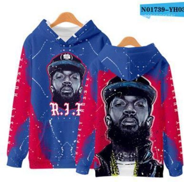 

stylish pullovers long sleeved designer sweatshirts 3d mens nipsey hussle hoodie fashion casual hooded r.i.p, Black