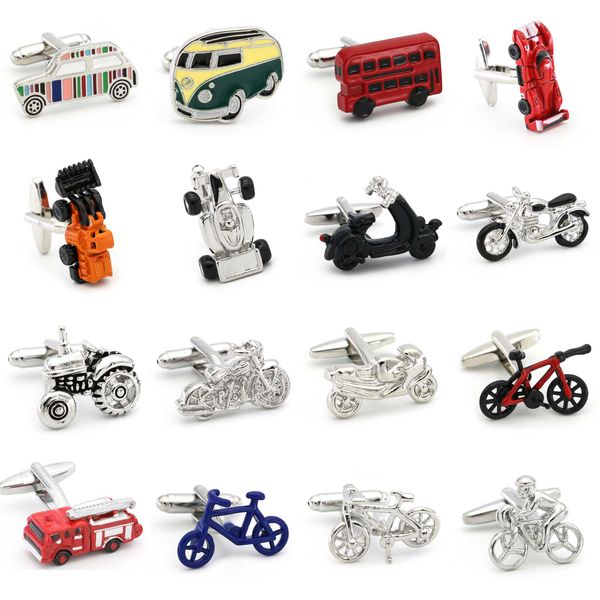 

28 styles option new arrival men's fashion cufflinks red color novelty fire engine design cuff links wholesale&retail, Silver;golden