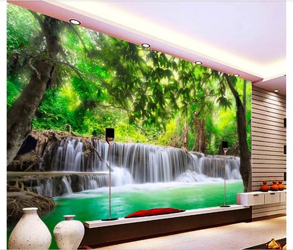 3d Wallpaper Custom Photo Silk Mural Wall Paper 3d Hd Forest River