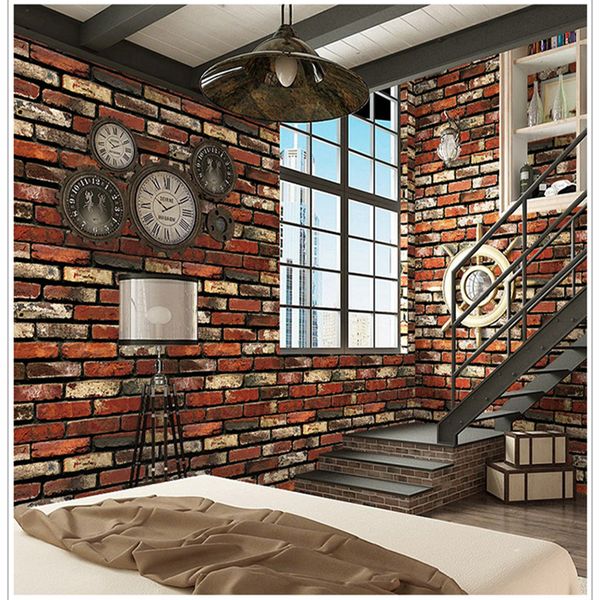 

10m self-adhesive wall sticker wall paper pvc waterproof red brick lattice wallpaper 3d living room furniture home decor