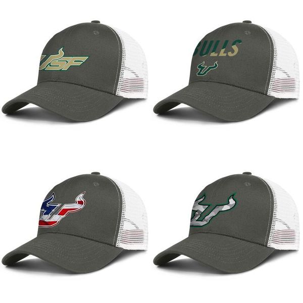 

южная флорида bulls footall wordmark логотип мужские и женские регулируемые trucker meshcap прохладная мода бейсбол милые стильные бейсболки, Blue;gray