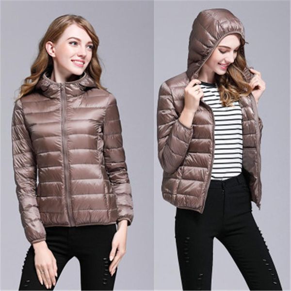 

2019 новый бренд 90% белая утка вниз куртка женщин осени зима теплого пальто lady ultralight duck пуховик женский ветрозащитный parka nz19.1, Black