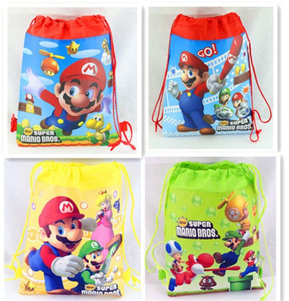 

super mario backpack party gift bag cartoon backpack drawstring bags kids travel storage shoes bags birthday party favor fj524