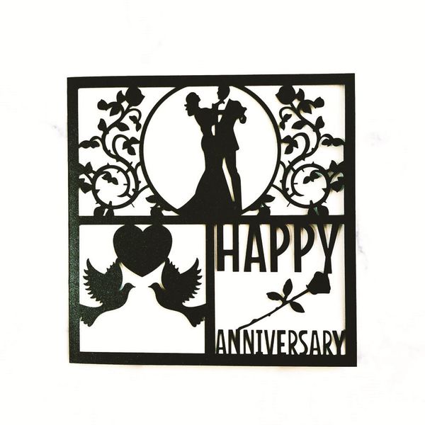 

15pcs elegant laser cut pearl paper wedding invitation cards greeting card postcard customize business decor party supplies, Black