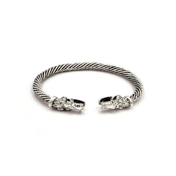 

hand-opening viking bracelets wolf head open bracelet bracelet retro men's faucet jewelry gift, Black