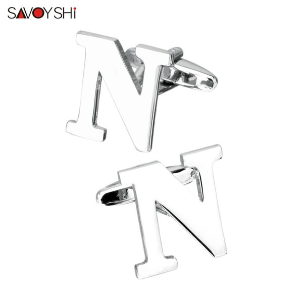 

savoyshi novelty letter n cufflinks for mens shirt accessories cuff link lawyer gift jewelry abotoadura, Silver;golden