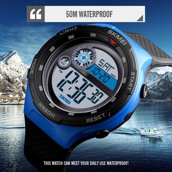 

skmei sport watch men digital watch fashion outdoor sport waterproof wristwatches alarm clock digital watches 1465, Slivery;brown