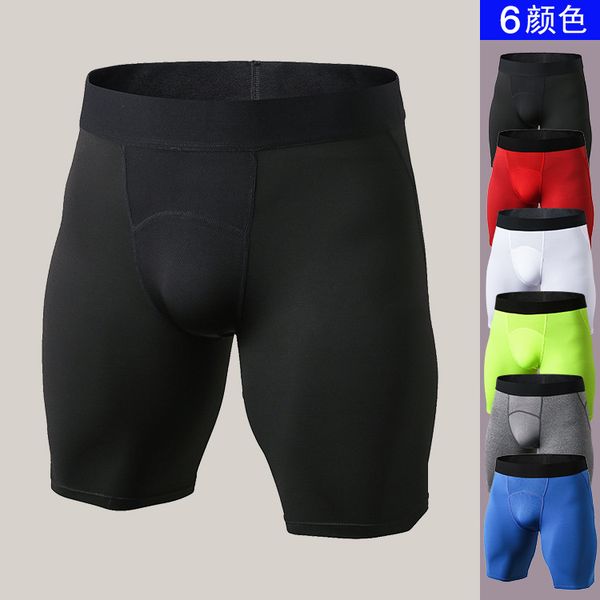 

running shorts pro men's compression exercise fitness quick dry gym mesh stitching, Black;blue