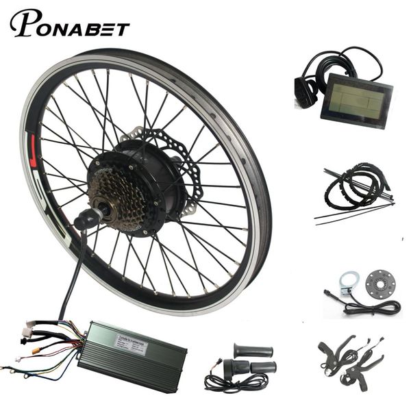 

ponabet 500w electric bike conversion kit rear wheel 20 24 26 27.5 27 28 29 700c e bike kit rear wheel motors lcd display 36v