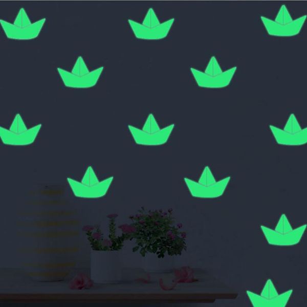 

glow in the dark luminous boat wall stickers for kids living room wall stickers waterproof decals for toilet home decor