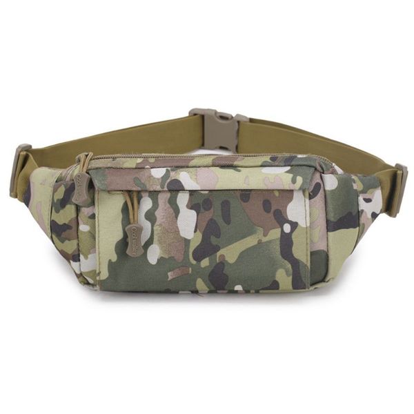 

men fanny pack chest shoulder bag with 3 pockets nylon minitary waist bag