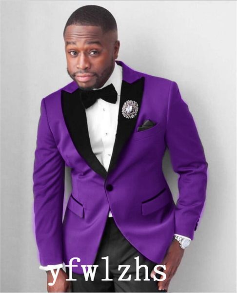 

handsome one button groomsmen peak lapel groom tuxedos mens wedding dress man jacket blazer prom dinner suits (jacket+pants+tie)w130, Black;gray