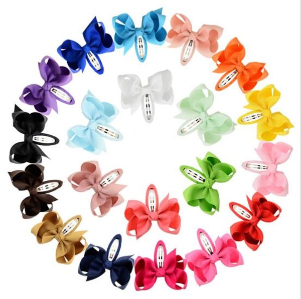 

20 Colors Girl Hair Bows Candy Colors 7CM Bow Design Girl Clippers Lolita Girls Hair Accessory