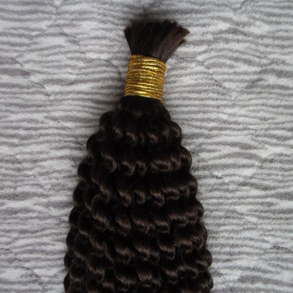 Não transformados trança brasileira extensões de cabelo Kinky Curly 1PCS 100g Cabelo massa trançando massa nenhum apego Crochet tranças do cabelo aparente Não há trama