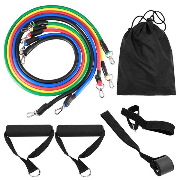 

13pcs/set exercises resistance bands latex tubes pedal excerciser body home gym fitness training workout yoga elastic pull rope equipment