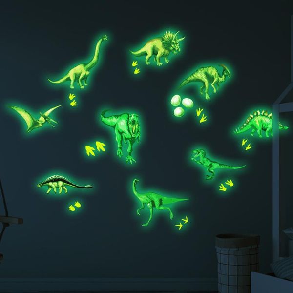 

luminous stickers dinosaur wall sticker fluorescent bedroom home decor 3pcs