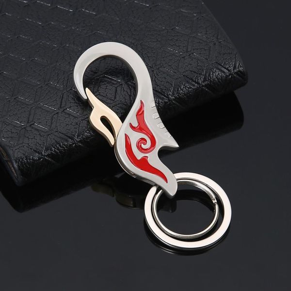 

nuobu metal car creative men's business double ring keychain drop oil flame personality pendant promotional gifts, Silver