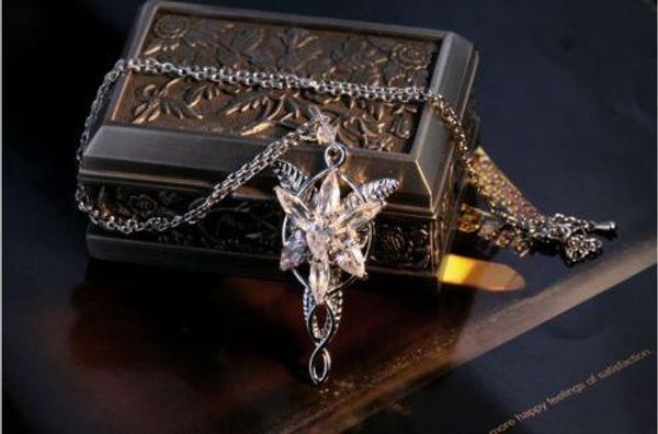 

fashion jewelry cool the lotr 18k white gold filled arwen evenstar white sapphire cz necklace pendant for wedding gift, Silver