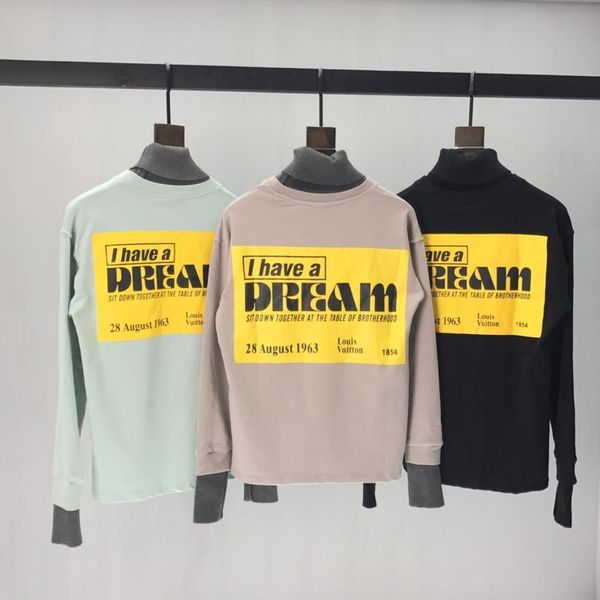 

19fw luxury european two false pieces long sleeves letter printing cotton shirts fashion couple women mens designer sweatshirt hfyytx007, White;black